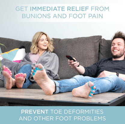 Mind Bodhi Toe Separators/Toe Spacers - For Men and Women - Correcting Bunions and Restoring Toes to Their Original Shape - Regular Size – Blue