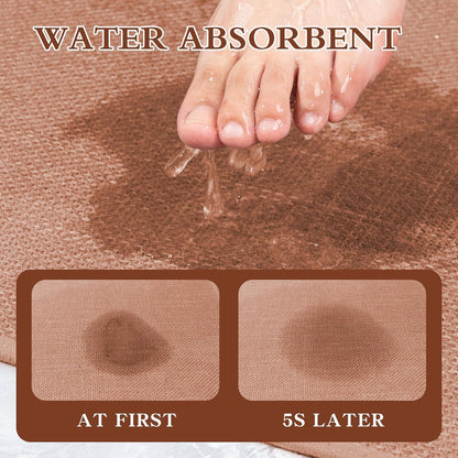 chakme Bathroom Rugs Mat 36x24, Ultra Thin Non Slip Bath Mat Large Quick Dry Absorbent Bath Mat for Bathroom, (Dark Pink, 36"x24")