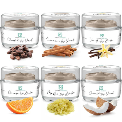 Juman Dead Sea Minerals Lip Care Set Trio | Lip Exfoliator Scrubs & Moisturizing Lip Balms | Ultra Gift Set | Hydrates & Protects | With Essential Oils | Vegan | SLS & Paraben-Free