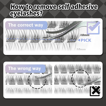 Self Adhesive Eyelashes, 156 Pcs Self Adhesive Eyelash Clusters, No Glue Needed, Invisible Strip Tape - Longer Lasting, No Sticky Residue Pre Glued Eyelashes (Natural-Mixed)…