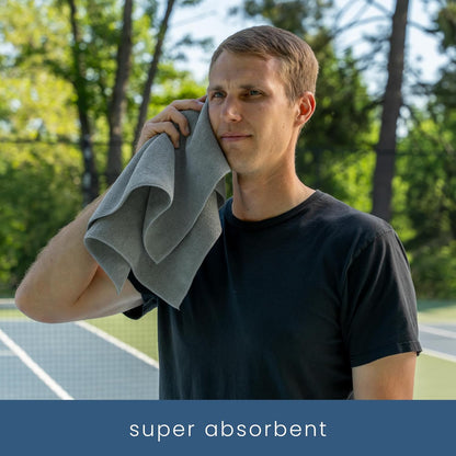 S&T INC. Microfiber Gym Towels, Yoga Towel for Home and Gym Bag, 16 Inch x 27 Inch, 3 Pack