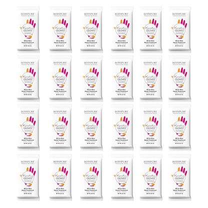 Bodipure All-In-1 Moisturizing Hand Mask Gloves – Keratin & Vitamin E Treatment for Dry Cracked Hands, Deep Hydration Repair Gloves, Strengthen Nails & Soften Cuticles, Spa Hand Care 24 Pairs