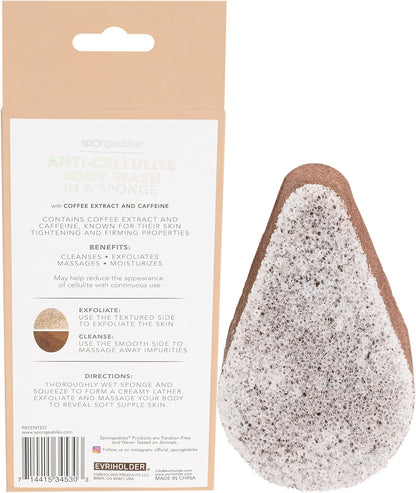 Spongeables Anti Cellulite Body Wash in a 20+ Wash Sponge, Coffee, 1 Count