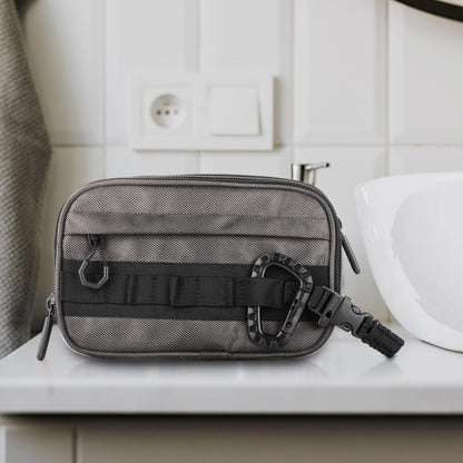 Fitdom Tactical Toiletry Bag Dopp Kit Case For Men. Perfect For Travel & Storage. Fits Large & Small Cosmetic Makeup, Clipper, Toothbrush, Shower, Shaving & Grooming Care. Best Overnight Organizer
