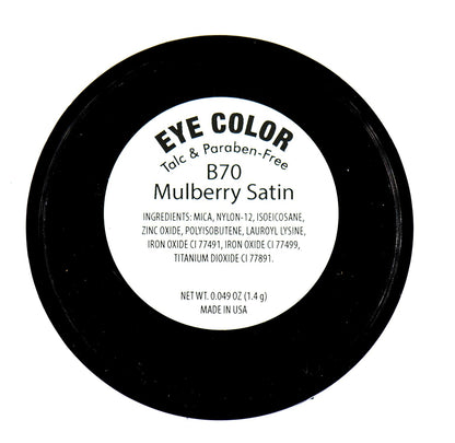 Mulberry Satin Frost Light Purple Lavender Taupe Burnt Burgundy Shimmer Pressed Powder Single Vegan Eyeshadow; Talc, Paraben & Cruelty Free