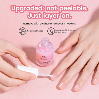 Beetles Nail Strengthener, Air Dry Pink Neutral Nail Polish Strengthener and Growth Nail Growth Treatment Nail Strengthener for Thin Nails and Growth