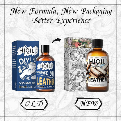 HIQILI Leather Fragrance Oil, Men's Scent, for Car Air Freshener Use, Soap, Candle, and Long-Lasting Perfume Making - 1 Fl Oz