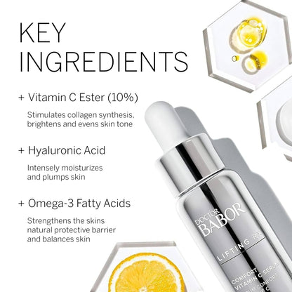 DOCTOR BABOR Lifting RX Comfort Vitamin C Serum, Infused with Hyaluronic Acid to Hydrate & Plump, Even Skin Tone, Reduces Fine Lines & Wrinkles, 20 ml