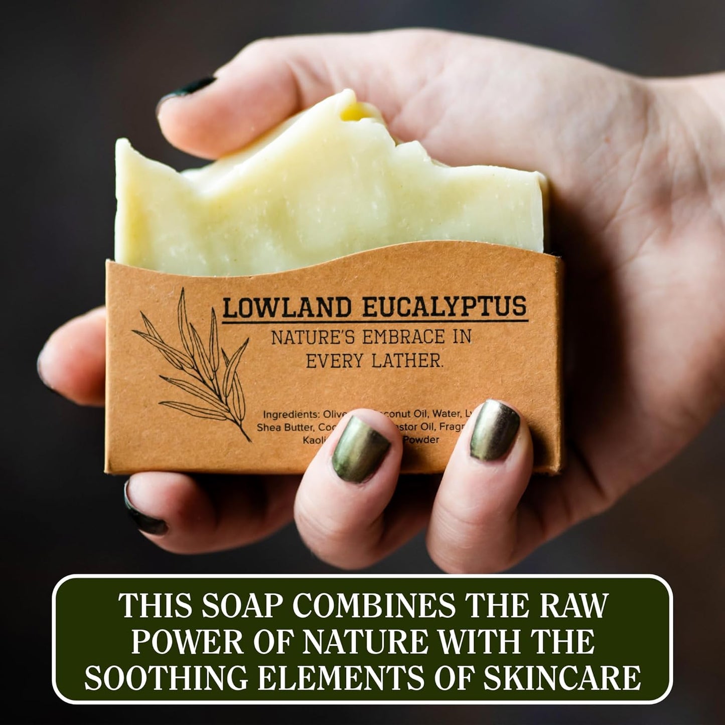 CompassSoap Lowland Eucalyptus | Natural Bar Soap for Men & Women | Body & Face Soap Bar for Women and Men | Minimalist & Gentle Lather | Natural Bath Soap, Paraben & Phthalate Free|5 oz Pack of 2