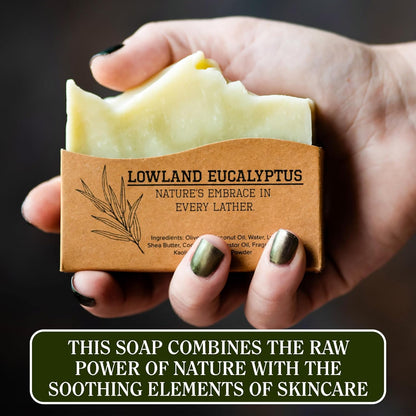 CompassSoap Lowland Eucalyptus | Natural Bar Soap for Men & Women | Body & Face Soap Bar for Women and Men | Minimalist & Gentle Lather | Natural Bath Soap, Paraben & Phthalate Free|5 oz Pack of 2