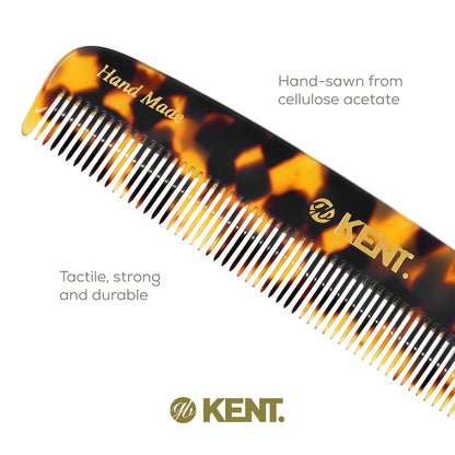 Kent 7T TY Handmade All Fine Tooth Pocket Comb for Men, Hair Comb Straightener for Everyday Grooming Styling Hair, Mustache and Beard, Use Dry or with Balms, Saw Cut and Hand Polished, Made in England