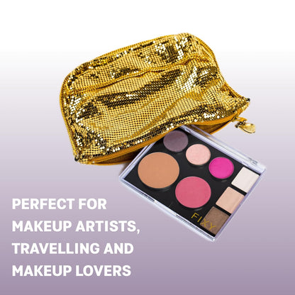 FIXY Extra Small Magnetic Makeup Palette | 4.8"x4.0" Clear-Top Organizer – Depot, Organize & Declutter Eyeshadow, Blush & More – Travel-Friendly, Customizable & Portable