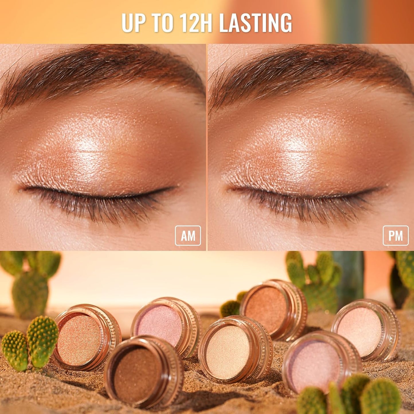 Oulac Shimmer Cream Eyeshadow also for Highlighter Blendable Eye Shadow Waterproof&Long Lasting with Moisturizing Formula Soft Shimmer Eye Make-up,Vegan & Cruelty-Free,6g 22