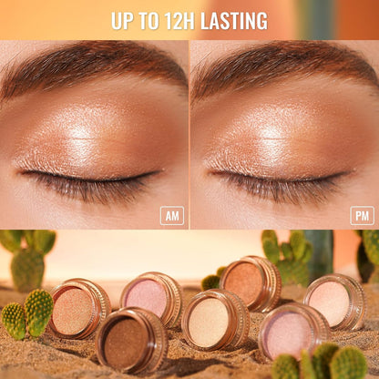 Oulac Cream Eyeshadow also for Highlighter Large Capacity Highly Pigmented Eye Shadow Waterproof &Long Lasting with Moisturizing Formula, Shimmer Glitter Eye Makeup. 6g.P06+P03