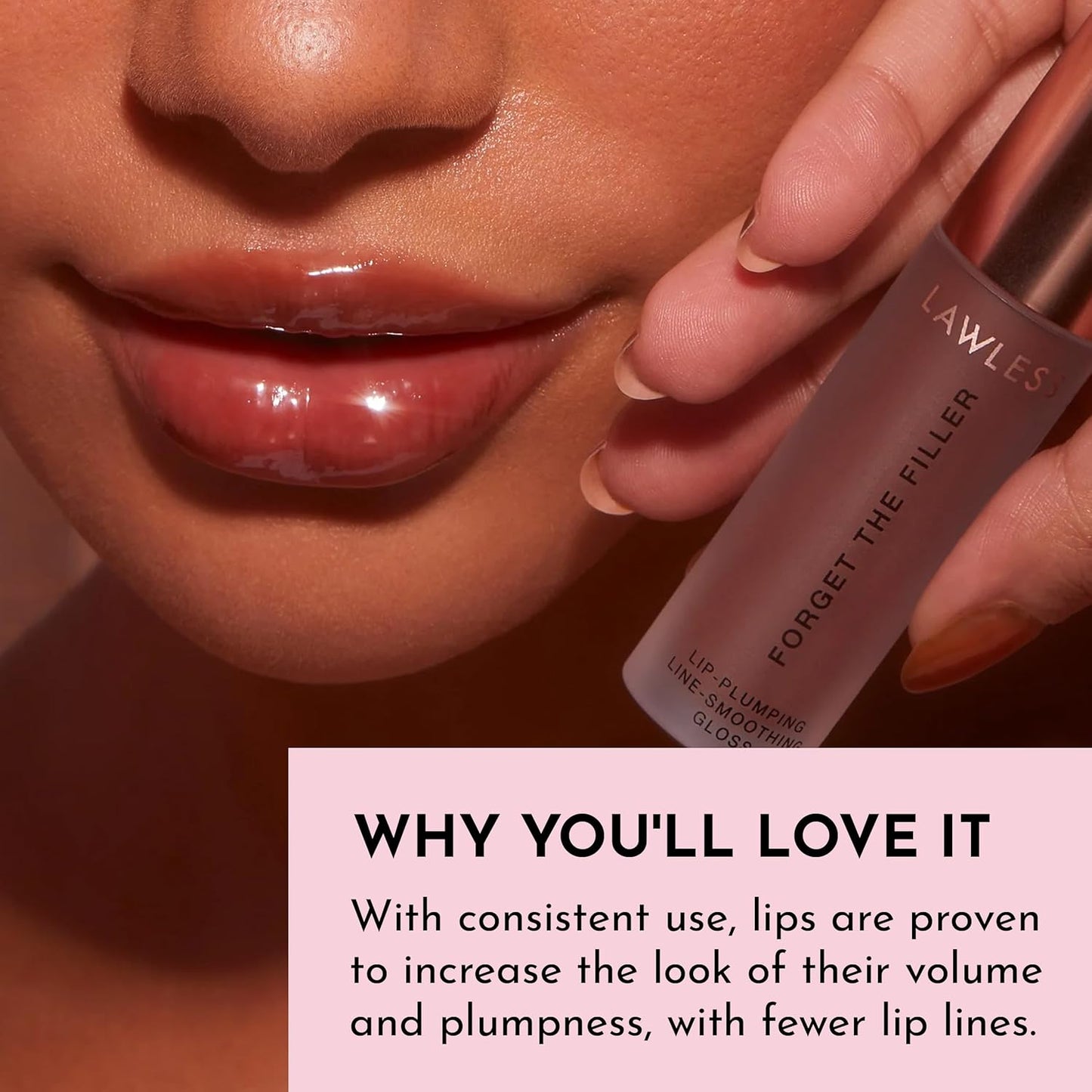 Lawless Women's Forget The Filler Lip Plumper Line Gloss, Maple Sugar, Brown, 0.11 Fl Oz (Pack of 1)