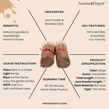10 Bundles Unscented 1000 Wood Pulp 11'' Incense Sticks Premium Natural Uncolored (Punk Sticks) 10 Pack. Add Any Aroma Depot Fragrance Oils to Make Your own Scented Sticks.