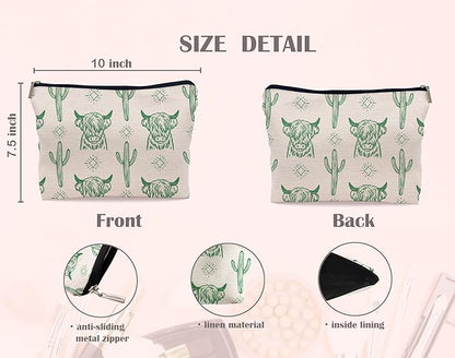 Western green makeup bag,western gifts