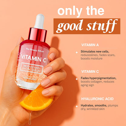 Vitamin C Serum For Face - Dermatologist Tested - Anti-Aging & Dark Spot Remover - Brightening, Clean Beauty, Cruelty-Free, Korean Skin Care for Glass Skin - All Skin Types - 1.69oz