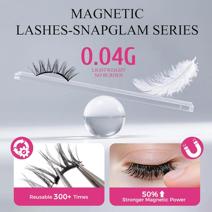 VEYESBEAUTY Magnetic Eyelashes with Applicator Reusable Magnetic Lashes Natural Look No Glue Needed False Eyelashes, NomSpirit Lashes Kit Easy to Wear and Remove