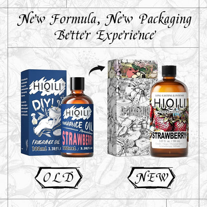 HIQILI Strawberry Fragrance Oil for Diffuser Use, Great for Candle, Soap, Body Butter Making, DIY Fruity Scent Perfume - 5.07 Fl Oz