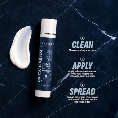 Particle Neck Cream, Daily Skin Care for Men with Collagen, Hyaluronic Acid, Retinol, Vitamin E, Moringa Oil & Shea Butter for Health Skin Support, Hydrating Men’s Body Lotion, 1.7 fl oz