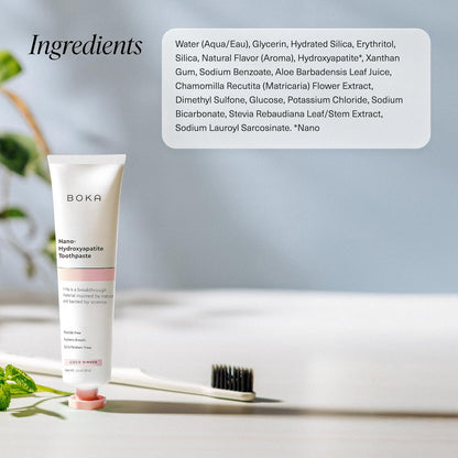 Boka Fluoride Free Toothpaste, Nano Hydroxyapatite Toothpaste, Appropriate for Sensitive Teeth - for Adult, Kids Oral Care - Coco Ginger Flavor, 1.3 Fl Oz 2Pk US Manufactured