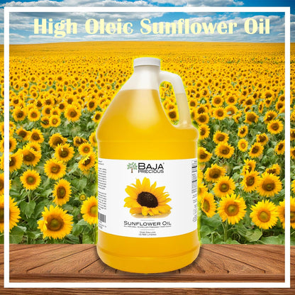 Baja Precious - High Oleic Sunflower Oil, 1 Gallon Jug - Expeller Pressed, Wonderful in the Kitchen, Amazing on Your Skin and a Million Other Uses, Bottled in the USA