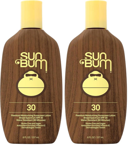 Sun Bum Original Scent SPF 30 Sunscreen Lotion | Vegan and Hawaii 104 Act Compliant (Octinoxate & Oxybenzone Free) Broad Spectrum Moisturizing UVA/UVB Sunscreen with Vitamin E | 8 oz (Pack of 2)