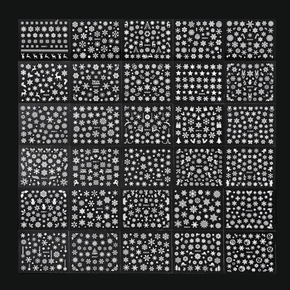 30 Sheet White Snowflakes Nail Art Stickers Christmas Snowflake Decals 3D Self-Adhesive Nail Art Supplies Charms for Nails Art Manicure Tips Decoration