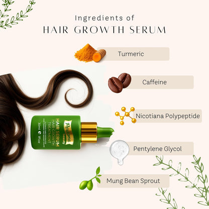 Hair Growth Serum – Advanced Biotin with Caffeine, Peptides, Botanical Extract for Thicker, Fuller, Longer Hair, Reduces Hair Thinning, Hair Regrowth Tonic, Hair Loss Treatment for Men & Women, 30ml