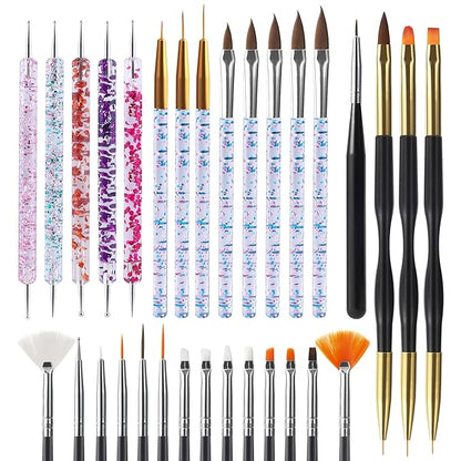 Artdone 31pcs Nail Art Brushes,Nail