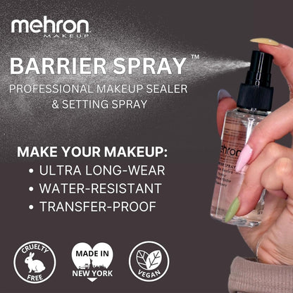 Mehron Makeup Barrier Spray | Makeup Setting Spray for Face 1 fl oz (29 ml)