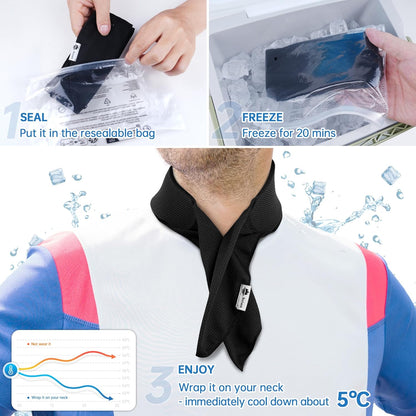 Cooling Neck Wraps with Reusable Gel Ice Pack, Soft Summer Neck Cooler for Golf, Tennis, Outdoor Activities 2 Packs