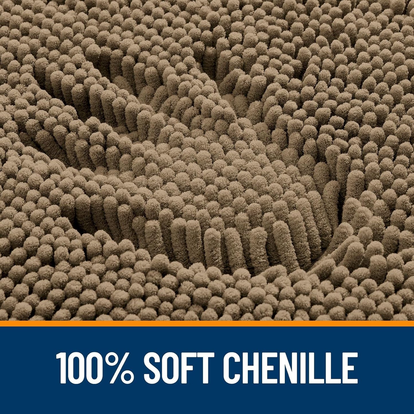 OLANLY Bathroom Rugs 47x20, Extra Soft Absorbent Chenille Bath Rugs, Rubber Backing Quick Dry, Machine Washable Bath Mats for Bathroom Floor, Tub and Shower, Home Decor Accessories, Tan