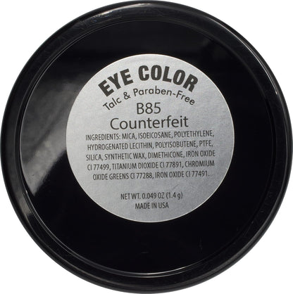 Counterfeit Shimmering Deep Forest Green Blue Grey Pressed Powder Single Vegan Eyeshadow; Talc, Paraben & Cruelty Free