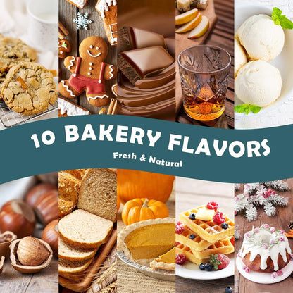 Bakery Fragrance Oils, Holamay Scented Essential Oils for Soap & Candle Making, Aromatherapy Diffuser Oil Scents (10 Packs of 5ml) - Creamy Vanilla, Gingerbread, Chocolate, Pumpkin Pie and More