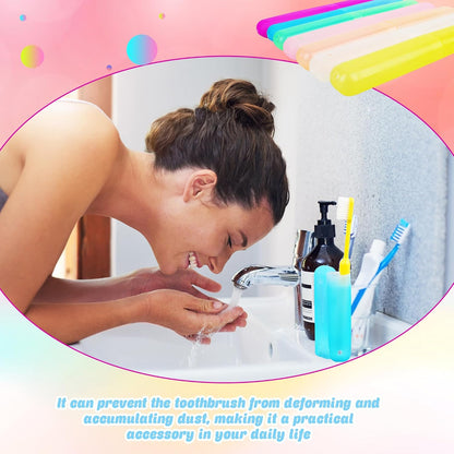 140 Pieces Plastic Toothbrush Case Travel Toothbrush Holders Portable Dust-proof Toothbrush Cases for Travel Bathroom Indoor Outdoor Travel Trip Camping School