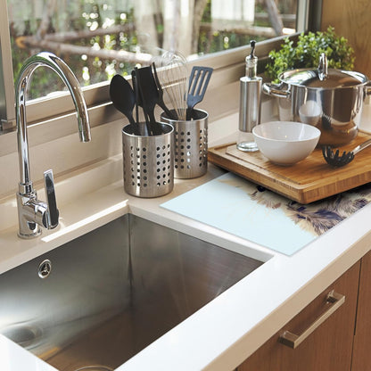 Cute Cat Dish Drying Mat for Kitchen Counter Decor,Watercolor Dish Drying Rack Pad Absorbent Reversible Microfiber for Coffee Tableware Sink Countertop 18x24 Inch