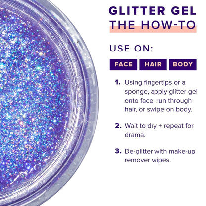 UNICORN SNOT Holographic Face Glitter & Body Glitter Gel: Glitter Makeup, Festival Rave and Anime Cosplay, Halloween Costume Makeup - Vegan & Cruelty Free, 1.7 oz 3-Pack (Flamingo/UV/Bling)