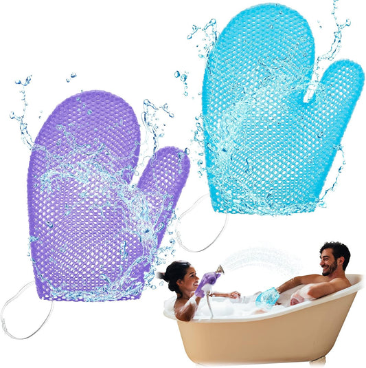 2 Pcs Honeycomb Exfoliating Glove Bath Mitt Body Spa Scrubber, Honeycomb Exfoliator Glove for Body Shower, Honeycomb Exfoliator Scrubber Sponge Shower Loofah, Quick Drying