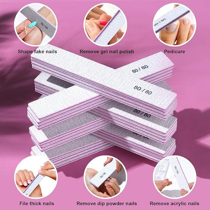 Fandamei nail file, 24pcs 80/80