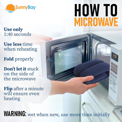 SunnyBay Microwave Heating Pad, Microwavable Moist Heated Neck and Shoulder Wrap, Versatile Weighted Beanbag Cold Pack or Warm Compress for Pain Relief, 26x4 Inches, Made in USA, Buffalo