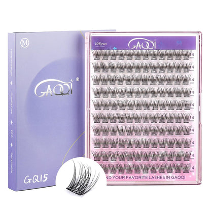 GAQQI Lash Clusters, Eyelash Clusters 120PCS C Curl Individual Lashes, Wispy Cluster Eyelash Extension 14mm Only, Natural Looking Cluster Lashes （GQ15, C Curl, 14mm)