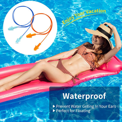Ear Plugs for Swimming, Soft Ear Plugs for Sleeping Noise Cancelling, Reusable Ear Plug for Noise Reduction, Ear Protection, Silicone Earplugs for Swimming, Sleeping, Snoring, Work, Concerts, 6 Pairs