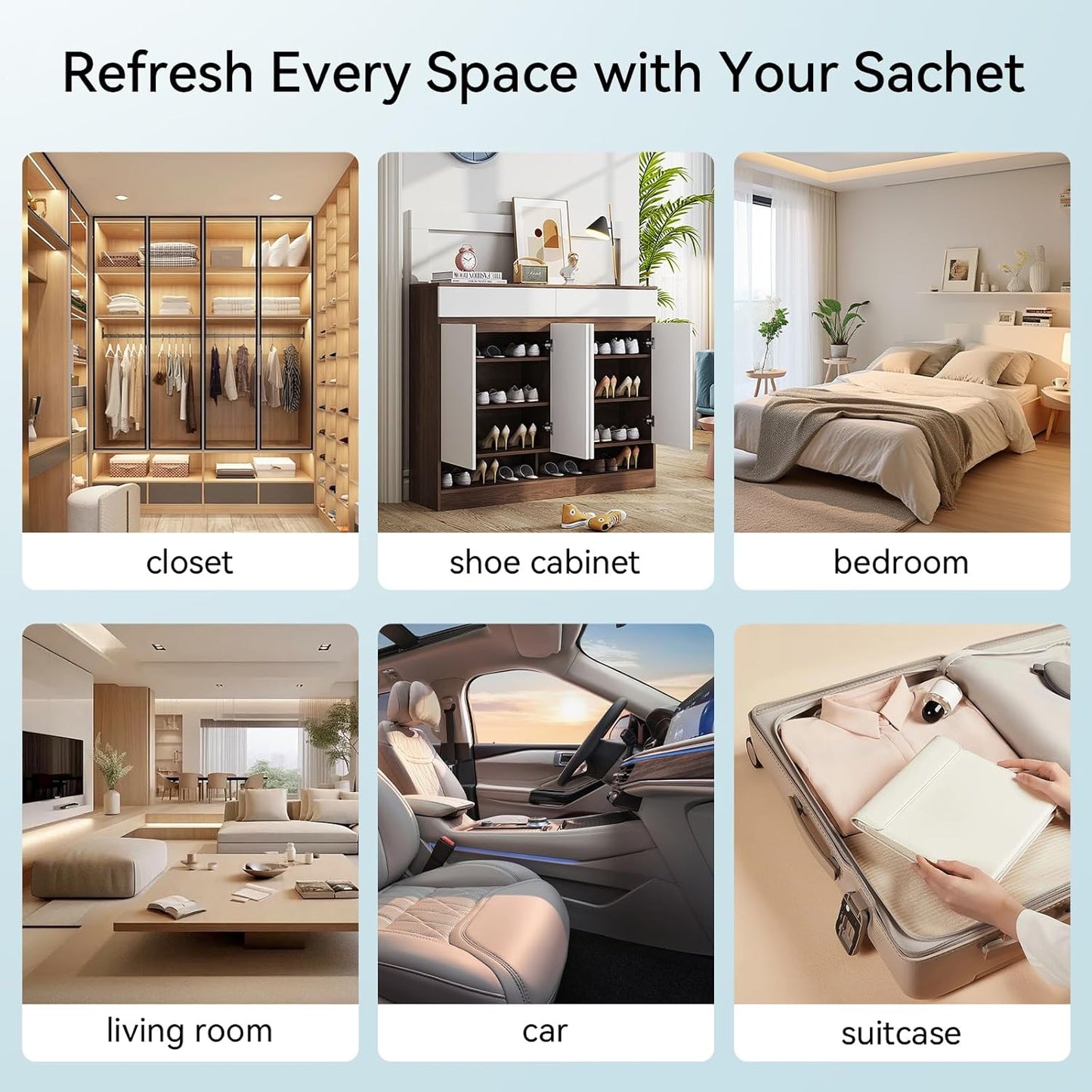 MYARO 20 Packs Fresh Linen Sachets for Drawer and Closet, Long-Lasting Sachets Bags Air Freshener Fresh Scents, Potpourri Bags Home Fragrance for Lover