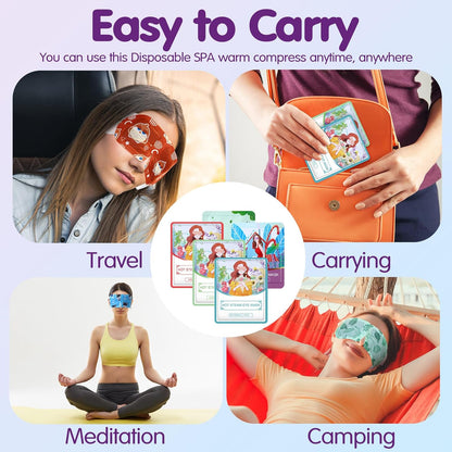 60 Pcs Disposable Steam Eye Mask Bulk Heated Eye Masks for Dry Eyes Spa Warming Eye Mask Self Heating Eye Masks with Warm Moist Warm Compress for Eye Stress Dark Circle Relief Sleep Mask