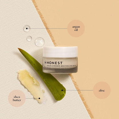 Honest Beauty Calm + Renew Anti-Aging Melting Eye Balm for Sensitive + Dry Skin | Shea Butter, Argan Oil, + Aloe | EWG Verified, Vegan + Cruelty Free | .5 fl oz