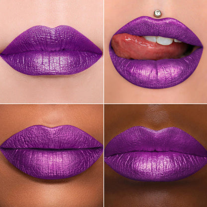 MAKI YIKA Purple Lipstick for Women Metallic Lipsticks Glitter Long Lasting Lipstick No Smudge No Transfer Liquid Lip Gloss (BR18 Amethyst)