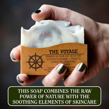 CompassSoap The Voyage | Natural Bar Soap for Men & Women | Body & Face Soap Bar for Women and Men | Minimalist & Gentle Lather | Natural Bath Soap, Paraben & Phthalate Free | 5 oz, Pack of 2