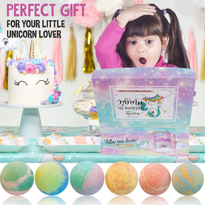 Bath Bombs for Kids with Surprise Inside, Unicorn Bath Bombs for Girls with Jewelry & Jewelry Box for Kids - Organic, Skin Moisturizing, Natural Bubble Bath, Birthday Gifts for Girls
